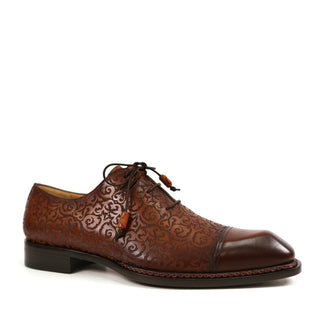 Ambrogio by Mezlan Men's Shoes Calf-Skin Leather Asymmetric Cap-Toe Oxfords (AMZ1019)