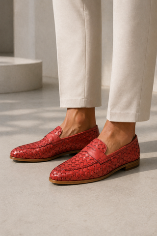 Ambrogio 21101 Woven Leather Penny Loafer-AmbrogioShoes
