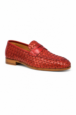 Ambrogio 21101 Woven Leather Penny Loafer-AmbrogioShoes