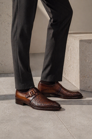 Ambrogio 21296 Leather Single Monk-Strap-AmbrogioShoes