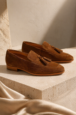 Ambrogio 9899 Suede Tassel Loafers-AmbrogioShoes