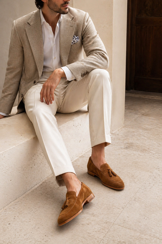 Ambrogio 9899 Suede Tassel Loafers-AmbrogioShoes