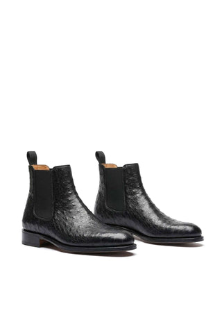 Ambrogio Anthony Ostrich Skin Chelsea Boot