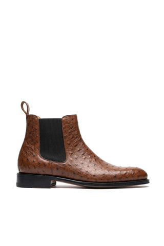 Ambrogio Anthony Ostrich Skin Chelsea Boot