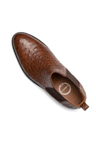 Ambrogio Anthony Ostrich Skin Chelsea Boot