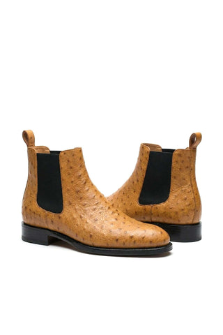 Ambrogio Anthony Ostrich Skin Chelsea Boot