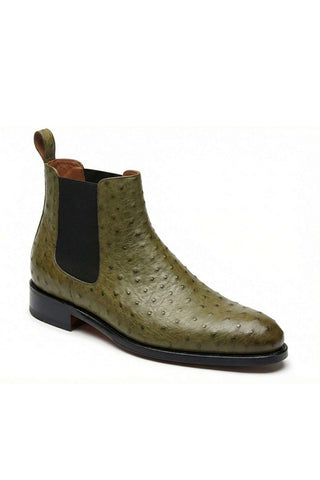 Ambrogio Anthony Ostrich Skin Chelsea Boot