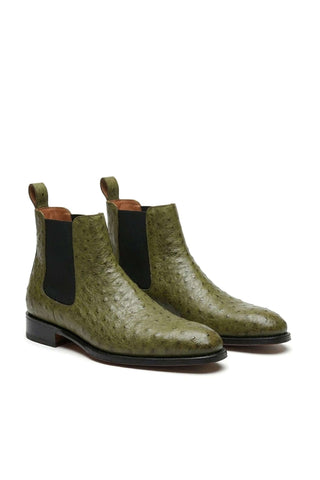 Ambrogio Anthony Ostrich Skin Chelsea Boot