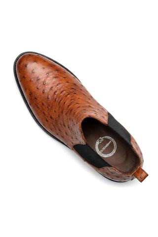 Ambrogio Anthony Ostrich Skin Chelsea Boot