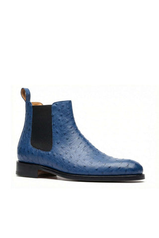 Ambrogio Anthony Ostrich Skin Chelsea Boot