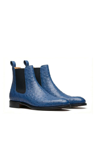Ambrogio Anthony Ostrich Skin Chelsea Boot