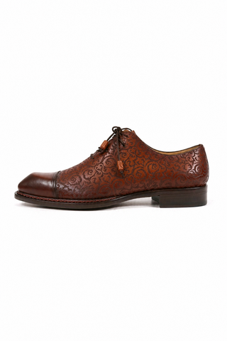 Ambrogio Calf-Skin Leather Asymmetric Cap-Toe Oxfords (AMZ1019)-AmbrogioShoes