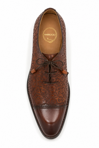 Ambrogio Calf-Skin Leather Asymmetric Cap-Toe Oxfords (AMZ1019)-AmbrogioShoes
