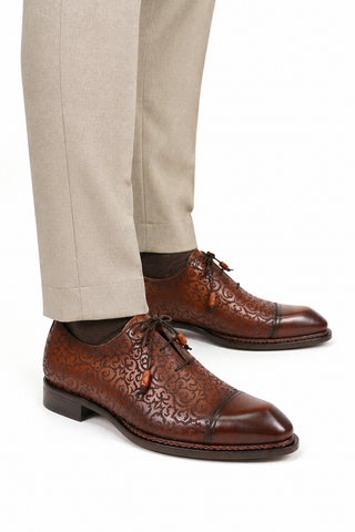 Ambrogio Calf-Skin Leather Asymmetric Cap-Toe Oxfords (AMZ1019)-AmbrogioShoes