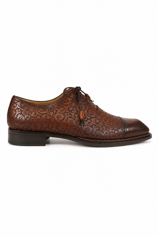 Ambrogio Calf-Skin Leather Asymmetric Cap-Toe Oxfords (AMZ1019)-AmbrogioShoes