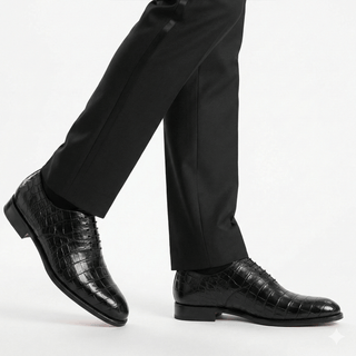 Ambrogio "Cyrus" Wholecut Alligator Skin Oxfords-AmbrogioShoes