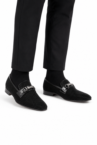 Ambrogio Glass Suede Slip-On Horsebit Loafers (AMZ1020)-AmbrogioShoes