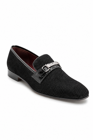Glass Suede Slip-On Horsebit Loafers (AMZ1020)-Dellamoda