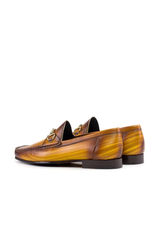 Ambrogio Luxury Cognac Patina Leather Moccasin Horsebit Loafers (AMB2533)-AmbrogioShoes