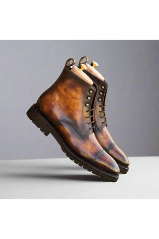 Ambrogio Luxury Fire Patina Leather Jumper Boots (AMB2544)-AmbrogioShoes