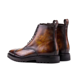 Ambrogio Luxury Men's Shoes Fire Patina Leather Jumper Boots (AMB2544)-AmbrogioShoes