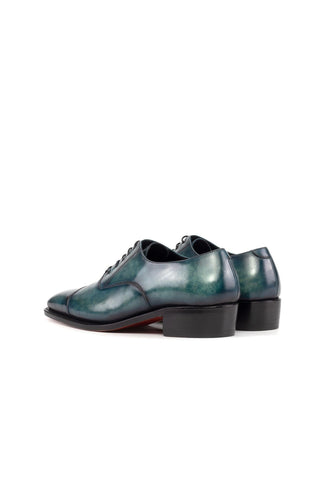 Ambrogio Luxury Turquoise Patina Leather Cap-Toe Oxfords (AMB2538)-AmbrogioShoes
