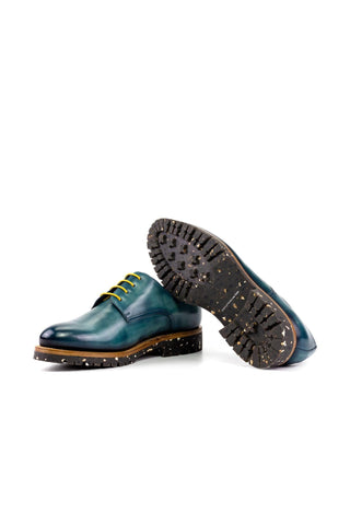 Ambrogio Luxury Turquoise Patina Leather Derby (AMB2536)-AmbrogioShoes