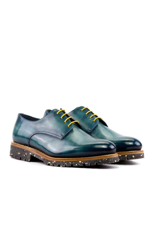 Ambrogio Luxury Turquoise Patina Leather Derby (AMB2536)-AmbrogioShoes
