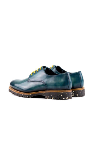 Ambrogio Luxury Turquoise Patina Leather Derby Oxfords (AMB2536)-AmbrogioShoes