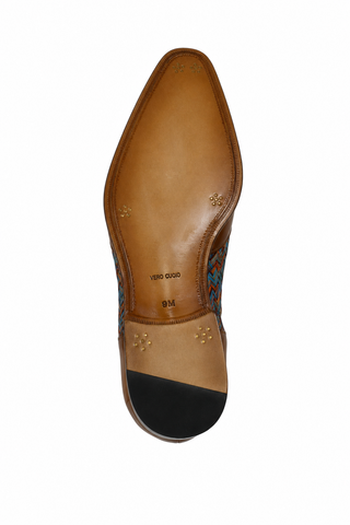 Ambrogio Multi-Color Fabric / Leather Dress/ Formal Derby (AMZ1010)