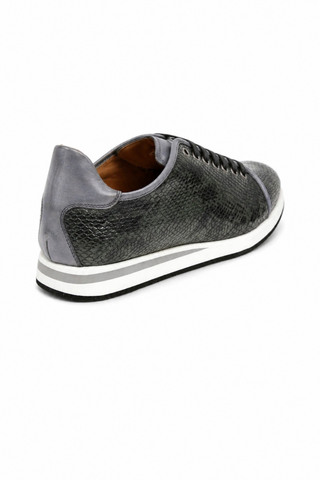 Ambrogio Snake-Print Calf-Skin Leather Sneakers (AMZ1008)-AmbrogioShoes