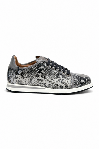 Ambrogio Snake-Print Calf-Skin Leather Sneakers (AMZ1008)-AmbrogioShoes
