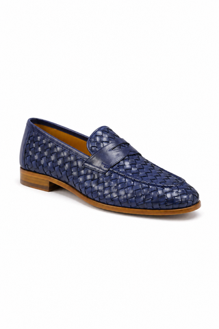 Ambrogio Woven Leather Penny Loafer-AmbrogioShoes