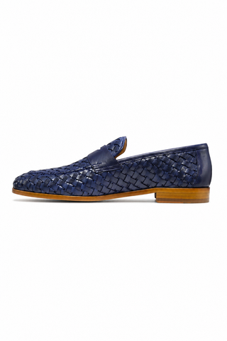 Ambrogio Woven Leather Penny Loafer-AmbrogioShoes