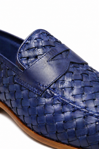 Ambrogio Woven Leather Penny Loafer-AmbrogioShoes