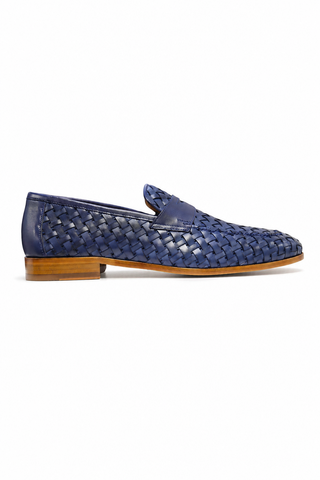 Ambrogio Woven Leather Penny Loafer-AmbrogioShoes