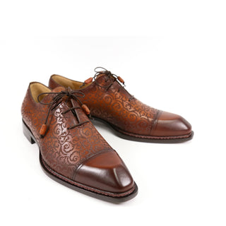 Ambrogio by Mezlan Men's Shoes Calf-Skin Leather Asymmetric Cap-Toe Oxfords (AMZ1019)