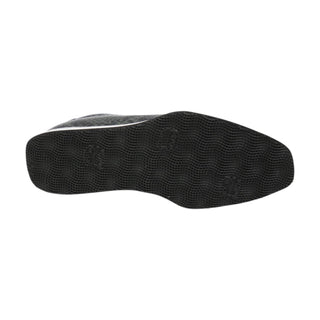 حذاء أمبروجيو الرجالي حذاء سنيكرز كاجوال مصنوع من جلد الثعبان باللونين الأبيض والرمادي (AMZ1008)