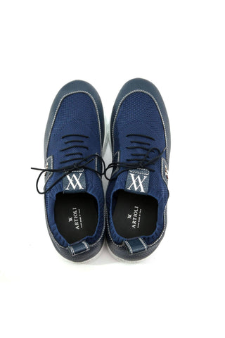 Artioli Alassio Fabric / Calf-Skin Leather Sneaker (ART1139)-AmbrogioShoes