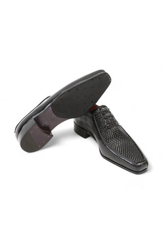 Artioli Aldo Full Grain / Woven Leather Oxfords (ART1001)-Dellamoda