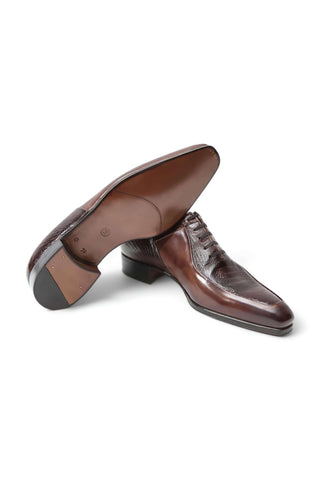 Artioli Alfredo Buffered Leather / Ostrich Leg Oxford (ART1097)-Dellamoda