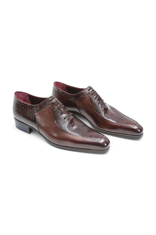 Artioli Alfredo Buffered Leather / Ostrich Leg Oxford (ART1097)-Dellamoda