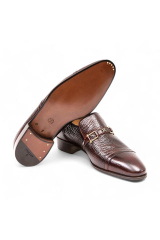 Artioli Flavio Shark-Skin Leather Horsebit Loafers (ART1012)-Dellamoda