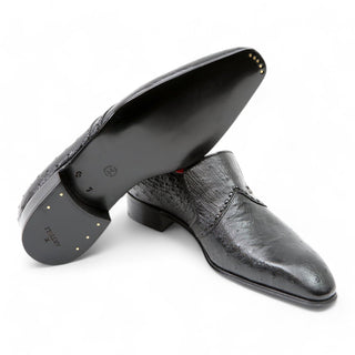 Artioli Ivo Men's Luxury Italian Shoes Exotic Ostrich Formal Loafers (ART1016)-AmbrogioShoes