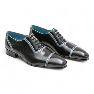 Artioli Mario Kangaroo / Buffalo Leather Formal Cap-Toe Oxfords (ART1022)-AmbrogioShoes