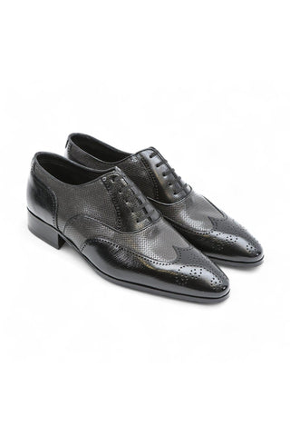Artioli Nicola Perforated Kangaroo / Leather Oxfords (ART1026)-Dellamoda