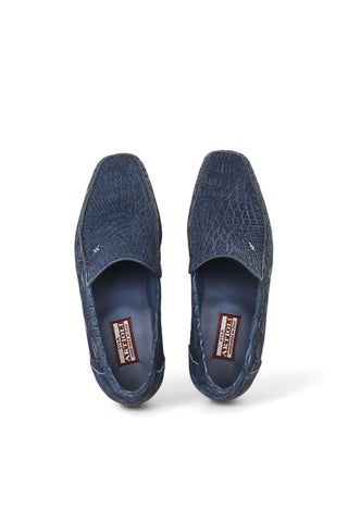 Artioli Orosei Nubuck Crocodile Slip-On Loafer (ART1099)-Dellamoda