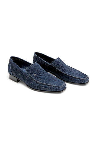 Artioli Orosei Nubuck Crocodile Slip-On Loafer (ART1099)-Dellamoda