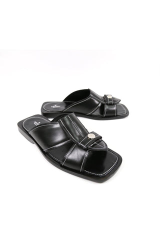 Artioli Panarea Leather Slip-On Sandals (ART1142)-Dellamoda