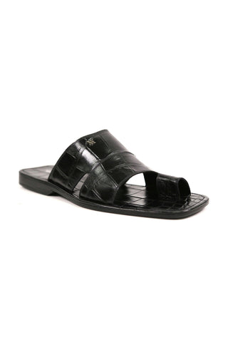 Artioli Pantelleria Alligator Print Leather Slip-On Sandal (ART1141)-AmbrogioShoes